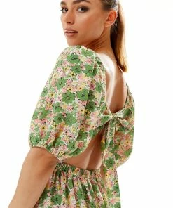 Liquorish Green Floral Maxi Dress with Cut out Back -Liquorish Sales Store 081734ecc9b841f7922f97b943807b15 scaled