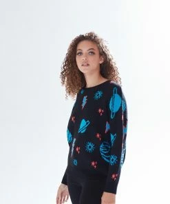 Liquorish Cosmic Pattern Jumper - Multicolour -Liquorish Sales Store 0fae76385d5d4f1b939681471a30c9d1