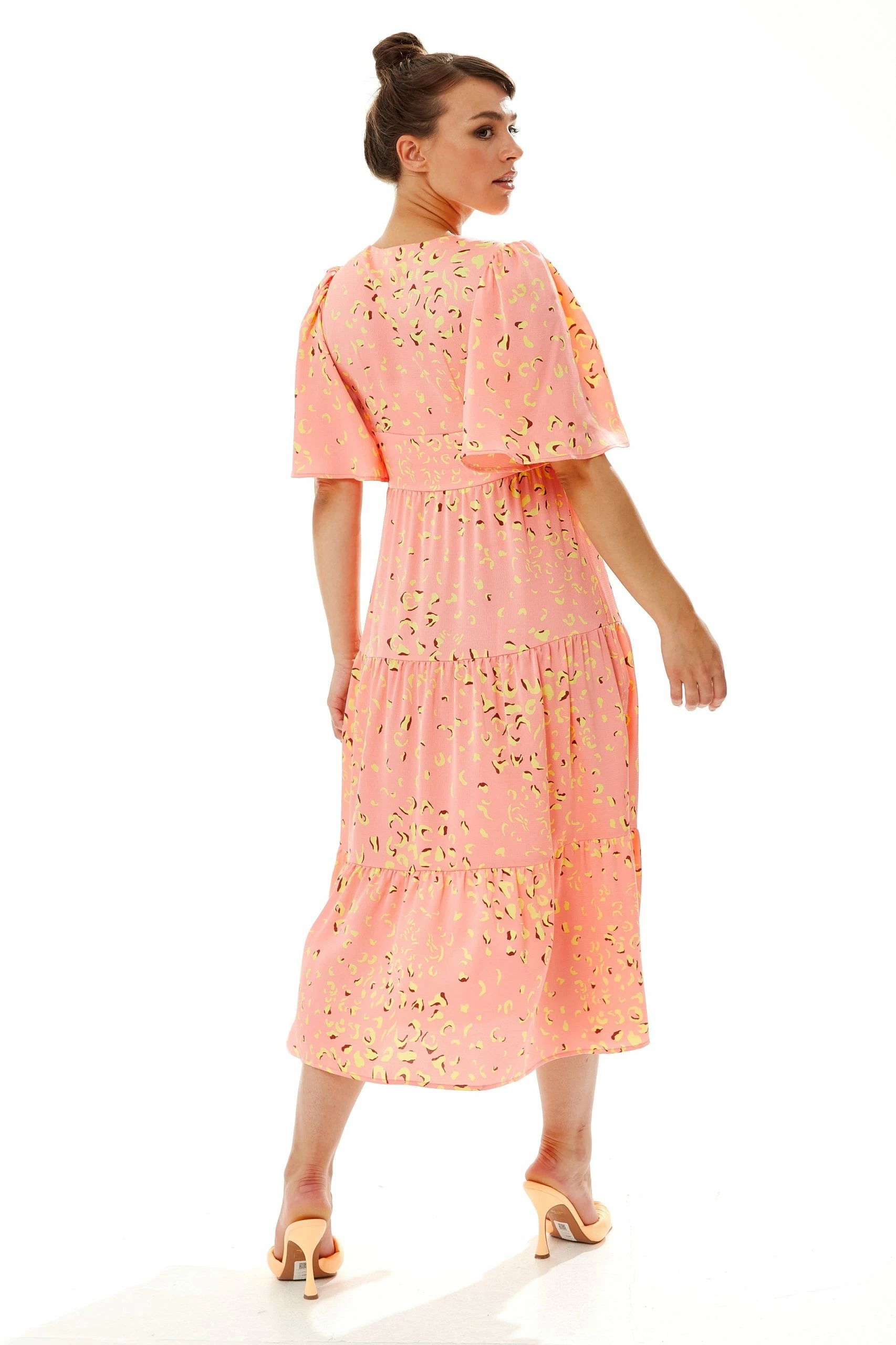 Liquorish Midi Abstract Animal Print Dress in Peach 6 Liquorish Midi Abstract Animal Print Dress in Peach - Image 4