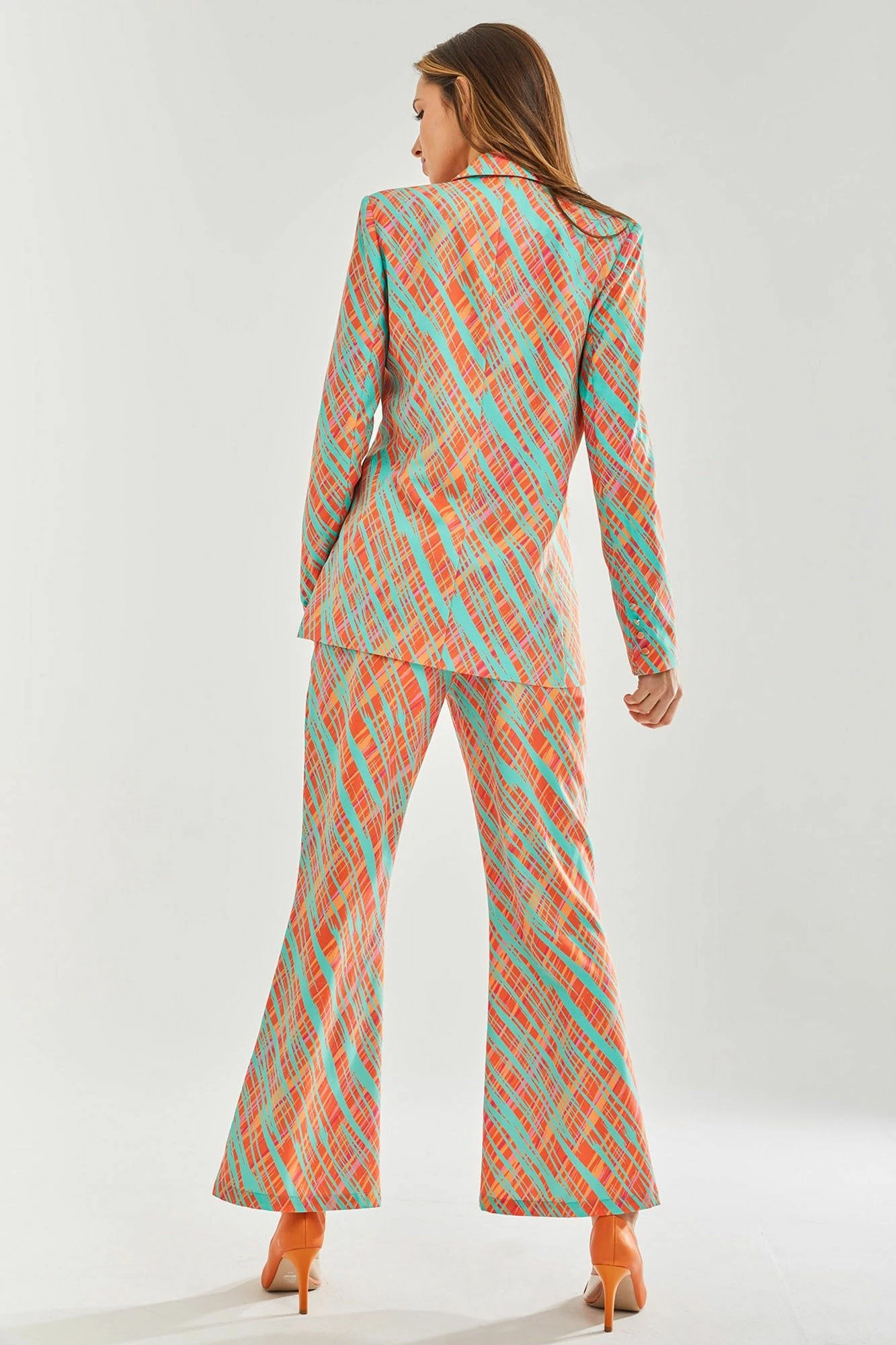 Liquorish Orange Scribble Print Blazer 7 Liquorish Orange Scribble Print Blazer - Image 5