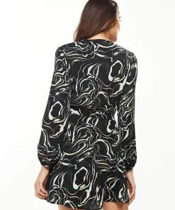 Liquorish Scribble Print Mini Wrap Dress with Long sleeves in Black 10 Liquorish Scribble Print Mini Wrap Dress with Long sleeves in Black -Liquorish Sales Store 2076fec854c2421ab31bc1700a4b835e 1