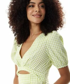 Liquorish Gingham Cut out front Midi Dress in Green and White -Liquorish Sales Store 21ebb92f37004f7abb679366f6c81e10 scaled