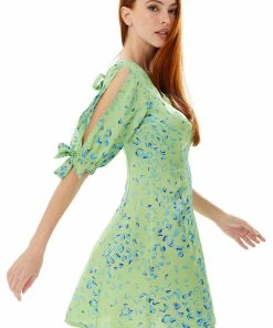 Liquorish Animal Print Mini Dress With a Back Tie Up in Mint - Green -Liquorish Sales Store 233add5fceda461e8b442cbb2ea2db02 scaled