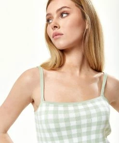 Liquorish Knitted Dress in Green and White Check -Liquorish Sales Store 2399a3288ed54b289082eaa8b50cc84d scaled