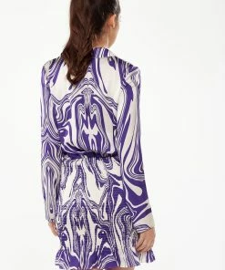 Liquorish Marble Print Dress in Purple -Liquorish Sales Store 25f40442131f4dcab7ccb712b54d3aaf