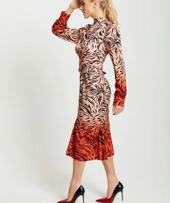Liquorish Zebra Print Midi Dress with High neck and Draped Waist Detail in Orange and Nude 12 Liquorish Zebra Print Midi Dress with High neck and Draped Waist Detail in Orange and Nude -Liquorish Sales Store 27c55e069f29457a9998db3e125acf0e scaled