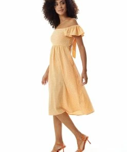 Liquorish Cut out back Midi Dress in Orange Gingham -Liquorish Sales Store 29e17b0e43ef483ba0f0146bf443904d scaled