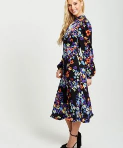 Liquorish Speckle Floral Print Midi Dress with Cut out Detail - Multicolour -Liquorish Sales Store 2b7519dc3b5242808977a6e2fd993d01 scaled