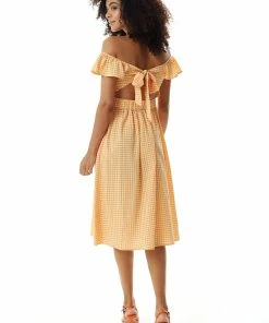 Liquorish Cut out back Midi Dress in Orange Gingham -Liquorish Sales Store 35375bf641a34e94867d4f18e685ea16 scaled