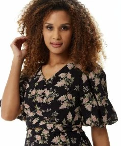 Liquorish Floral Midi Dress with Tie Waist in Navy -Liquorish Sales Store 37310a8fd6714c69931c8e90b4e07091 scaled