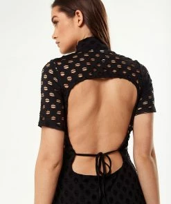 Liquorish Midi Dress with High Neck, Short Sleeves and Open Back Detail in Black 11 Liquorish Midi Dress with High Neck, Short Sleeves and Open Back Detail in Black -Liquorish Sales Store 395c977bcf1d43ce8e9ed865f9bcc6a0