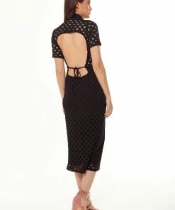 Liquorish Midi Dress with High Neck, Short Sleeves and Open Back Detail in Black 10 Liquorish Midi Dress with High Neck, Short Sleeves and Open Back Detail in Black -Liquorish Sales Store 39d30f82df254a8da6c4be3151892b69