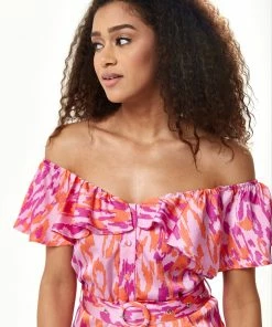 Liquorish Belted Midi Dress with Off Shoulder Sleeves in Pink Animal Print -Liquorish Sales Store 3a0918c759ec4edfa9a20e04206c53f6 scaled