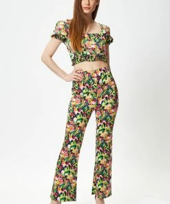 Liquorish Multicolour Floral Crop Top with Elasticated Waist
