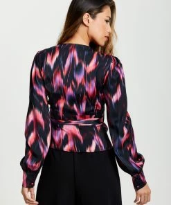 Liquorish Abstract Ikat Print Wrap Top in Black and Print - Multicolour -Liquorish Sales Store 3c2ba111478843ac9b62c30d11ffa40b scaled