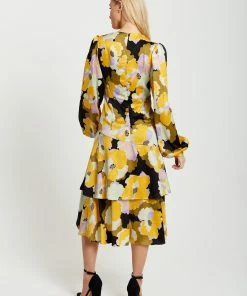 Liquorish Earth Tone Floral Print Midi Wrap Dress with Frill Details and Balloon Sleeves - Multicolour -Liquorish Sales Store 3c5abe8c99a141cbabeb954ff3075d17 scaled