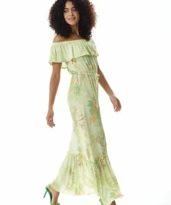 Liquorish Floral and Bird Print Off Shoulder Maxi Dress in Sage Green -Liquorish Sales Store 3cc260b58444448db7bce4b584dc18b9 scaled