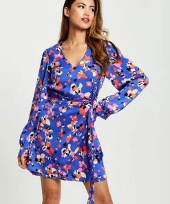 Liquorish Multicolour Abstract Dot Print Mini Wrap Dress - Blue -Liquorish Sales Store 440a70a6607543cca4e440621829c942 scaled