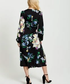 Liquorish Elegant Floral Print Midi Dress in Black - Multicolour -Liquorish Sales Store 45e5a0550ef24d06bef1b0961605d98d scaled