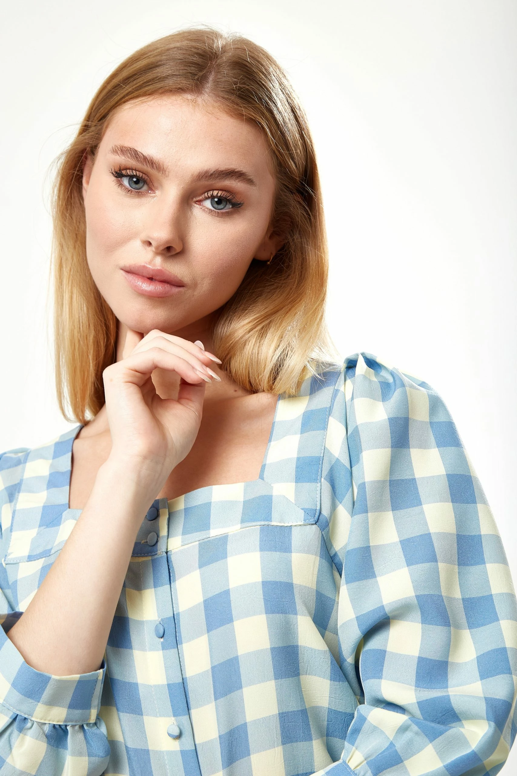 Liquorish Blue Gingham Puff Sleeve Dress 6 Liquorish Blue Gingham Puff Sleeve Dress - Image 4