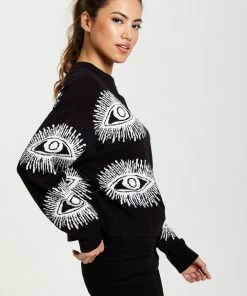 Liquorish Eye Pattern Jumper in Black - Black/White 12 Liquorish Eye Pattern Jumper in Black - Black/White -Liquorish Sales Store 540faa00a20d46fe82b6d320ab002190 scaled