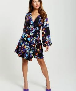 Liquorish Speckle Floral Print Mini Wrap Dress - Multicolour -Liquorish Sales Store 58cca230301345fab8a1ef0a8642c092 scaled