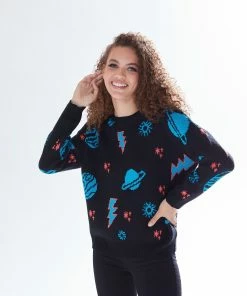 Liquorish Cosmic Pattern Jumper - Multicolour