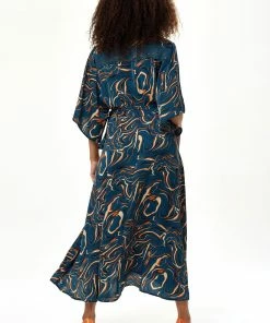 Liquorish Scribble Print Maxi Wrap Dress with Kimono Sleeves in Dark Green -Liquorish Sales Store 5a12bf576ae04963a0b1f261b0dfa2cb scaled