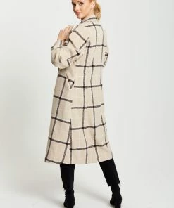 Liquorish Longline Check Coat - Beige -Liquorish Sales Store 64633031915b4bb1a4e1c7bdef5494d1 scaled