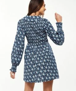 Liquorish Floral Print Smock Mini Dress with Peter Pan Collar in Blue -Liquorish Sales Store 65cb3ee54d11401bbab1b73af8593ee4 scaled