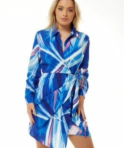 Liquorish Graphic Print Mini Wrap Dress in Blue -Liquorish Sales Store 69161aa154634c9994f870ae365c0023 scaled