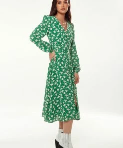 Liquorish Floral & Heart Print Midi Dress in Green -Liquorish Sales Store 6eea9a518ab648318fa34f9a15fbf282