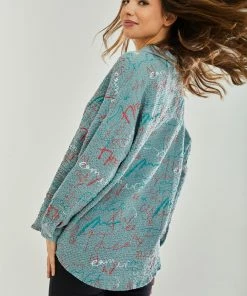 Liquorish Shirt with Multicolour Signature Pattern in Mint -Liquorish Sales Store 74cb1ba1ffea449f9ec059c62937353e scaled