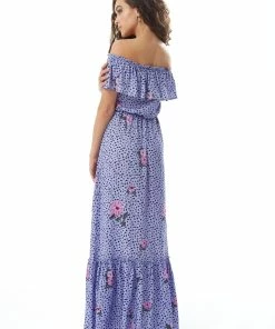 Liquorish Animal and Floral Print Off Shoulder Maxi Dress in Purple -Liquorish Sales Store 7afc698723274fe3b3304a21af42150a scaled