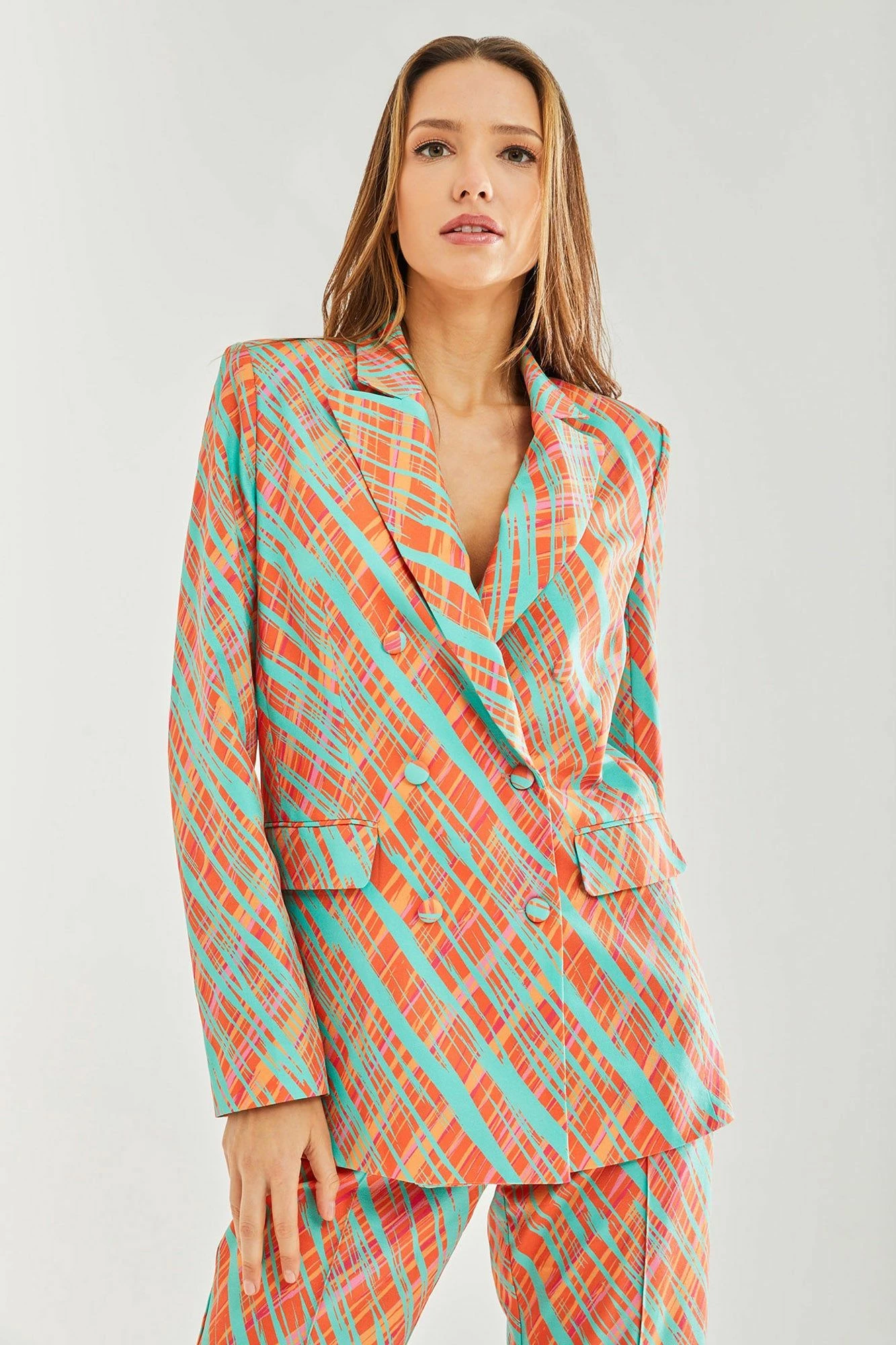 Liquorish Orange Scribble Print Blazer 3 Liquorish Orange Scribble Print Blazer