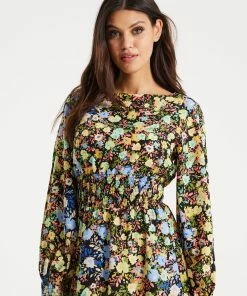 Liquorish Floral Print Midi Dress with Smock Waist in Multicolour -Liquorish Sales Store 806cfc268b294f2b83a975f020ca29bc scaled