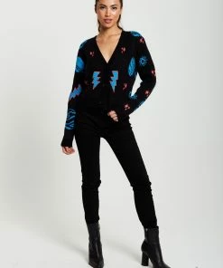 Liquorish Cosmic Pattern Cropped Cardigan in Black -Liquorish Sales Store 825ff0f6516d40dd8097ee8b374b4ed0 scaled
