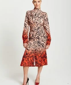 Liquorish Zebra Print Midi Dress with High neck and Draped Waist Detail in Orange and Nude 11 Liquorish Zebra Print Midi Dress with High neck and Draped Waist Detail in Orange and Nude -Liquorish Sales Store 8402806d934f49629f77a81511472095 scaled
