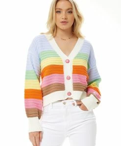 Liquorish Rainbow Cardigan - Multicolour