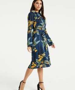 Liquorish Floral Print Shirt Dress in Navy -Liquorish Sales Store 85aded05757846499438915fb2c71079 scaled