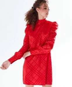 Liquorish check jacquard mini dress with high neck & puff sleeve detail in red 9 Liquorish check jacquard mini dress with high neck & puff sleeve detail in red -Liquorish Sales Store 85e55606c5a34eb8a0a359e9505536a7 scaled