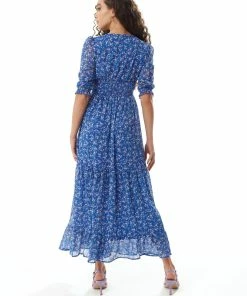 Liquorish Floral Maxi Chiffon Dress in Dark Blue -Liquorish Sales Store 870f5bb0926c42debe82802b4d5bf633 scaled