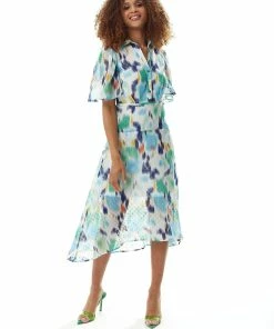 Liquorish Multicolour Chiffon Midi Dress