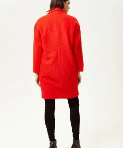 Liquorish Bouclè Coat in Red -Liquorish Sales Store 87d9c677a6ec4ab4906e0d012def1ce4