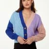 Liquorish Ribbed Contrast Cardigan in Cool Tones - Multicolour -Liquorish Sales Store 87dff88f5ff94604bc43a6fd74621f8d