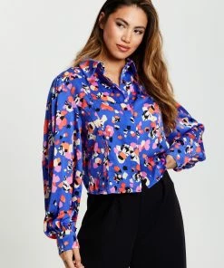 Liquorish Multicolour Abstract Dot Print Shirt - Blue
