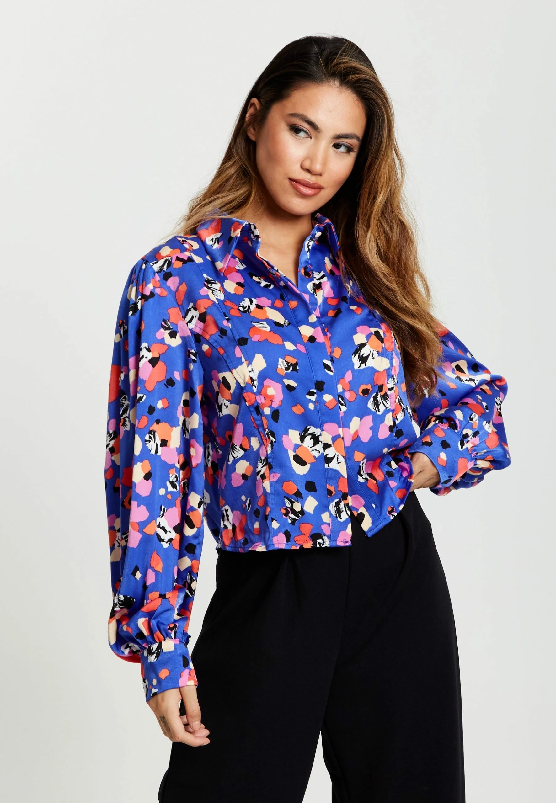 Liquorish Multicolour Abstract Dot Print Shirt - Blue 3 Liquorish Multicolour Abstract Dot Print Shirt - Blue