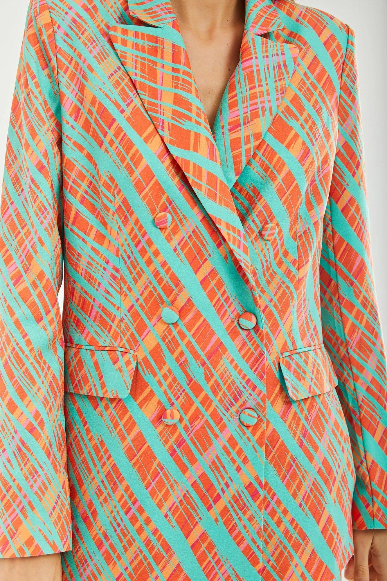 Liquorish Orange Scribble Print Blazer 5 Liquorish Orange Scribble Print Blazer - Image 3