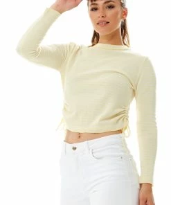 Liquorish Top in Yellow and White Stripes with Long Sleeves 9 Liquorish Top in Yellow and White Stripes with Long Sleeves -Liquorish Sales Store 8d504d3b92a6403bbba6e650bc64953f scaled