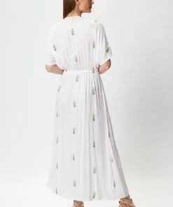 Liquorish White Maxi Beach Dress with Green Pineapple Embroidery -Liquorish Sales Store 8d6b8558382c487b8907a5d0c6df6616 scaled